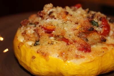 Roasted Pattypan Squash with Pancetta